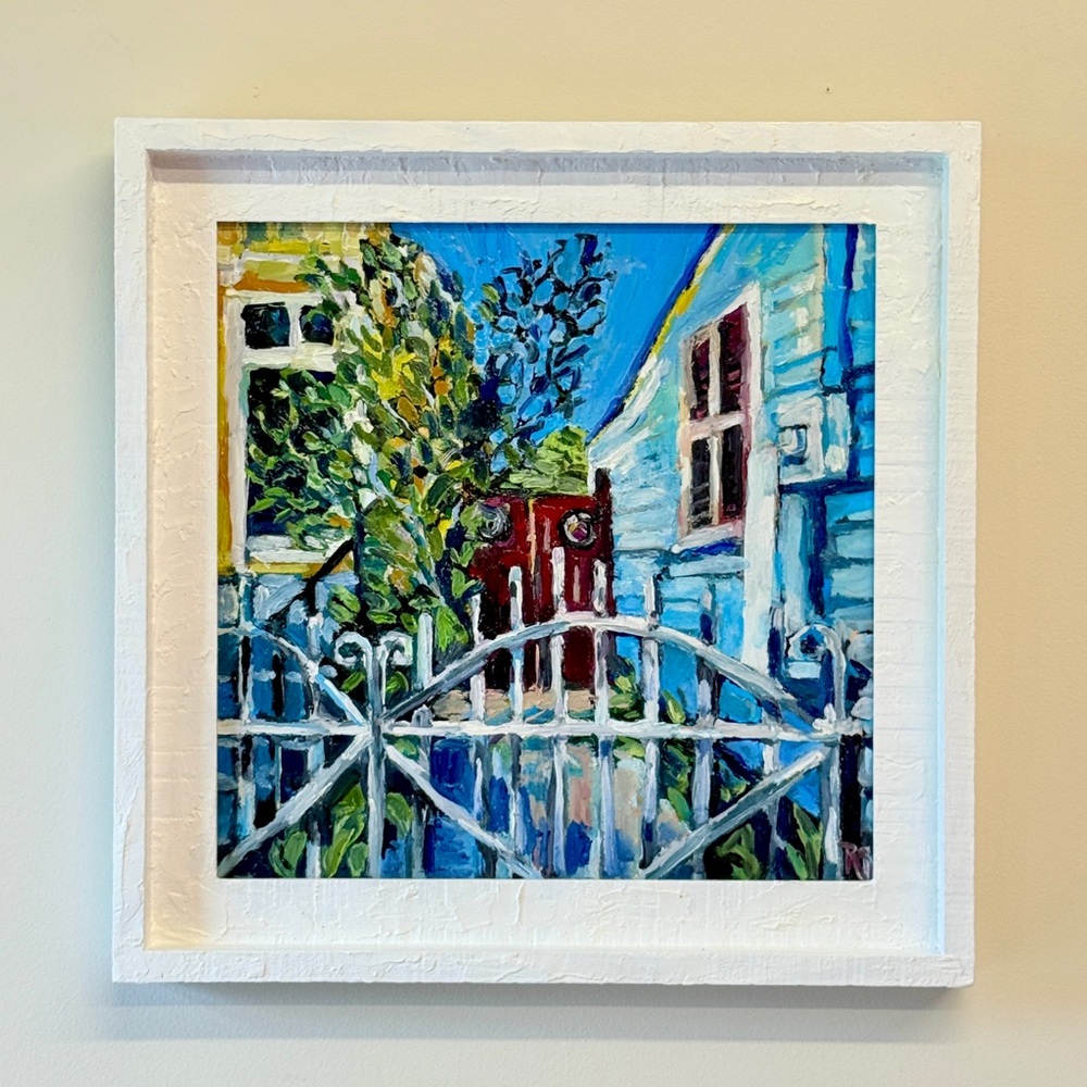 Original Oil Painting of New Orleans, 12x12” framed Handmade Artwork